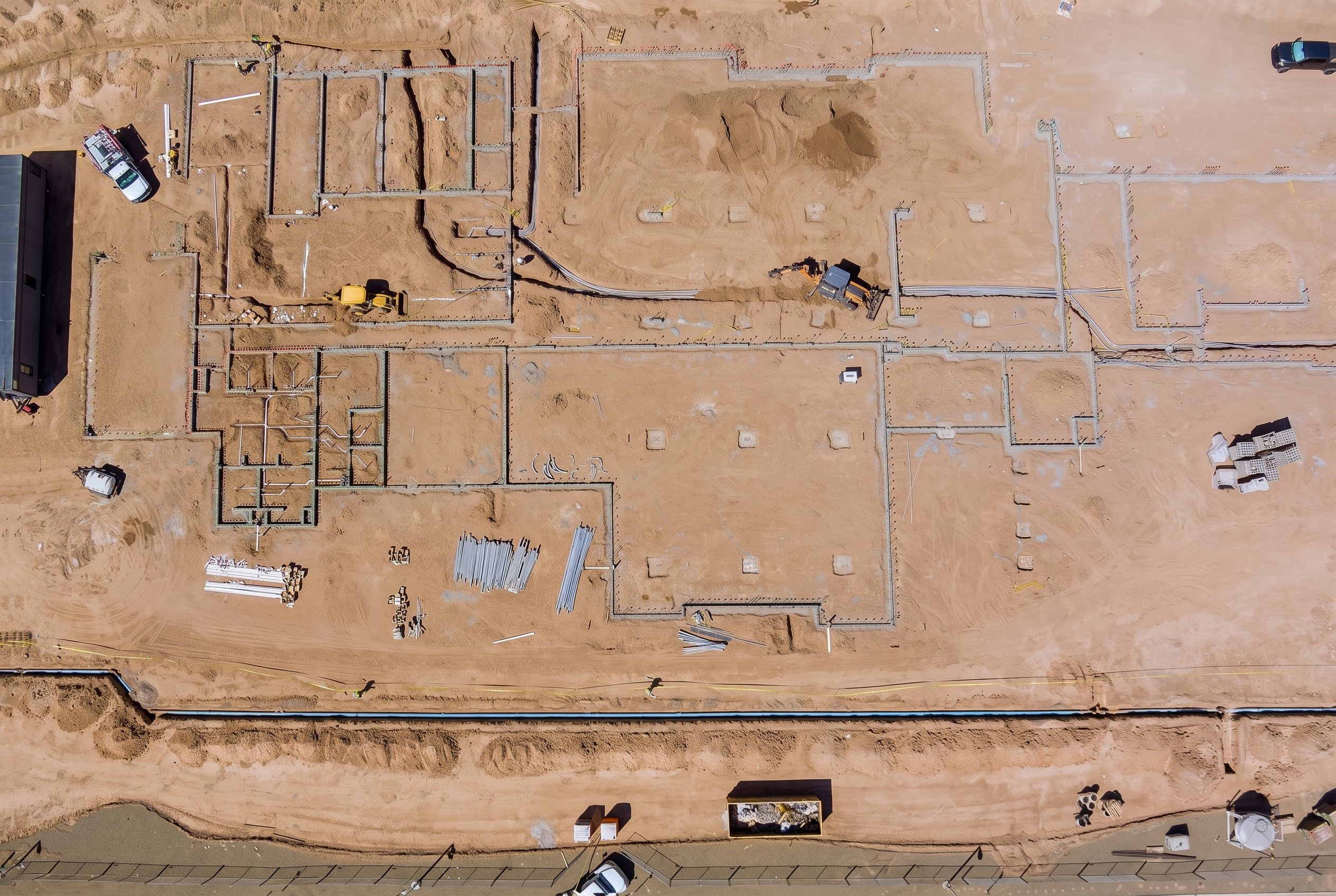 Site utility layout from above